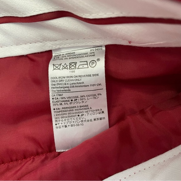 Banana Republic Womens Pants Cherry Red Mid Rise Sloan Curvy Fit Stretch Ankle 8 - Picture 7 of 7